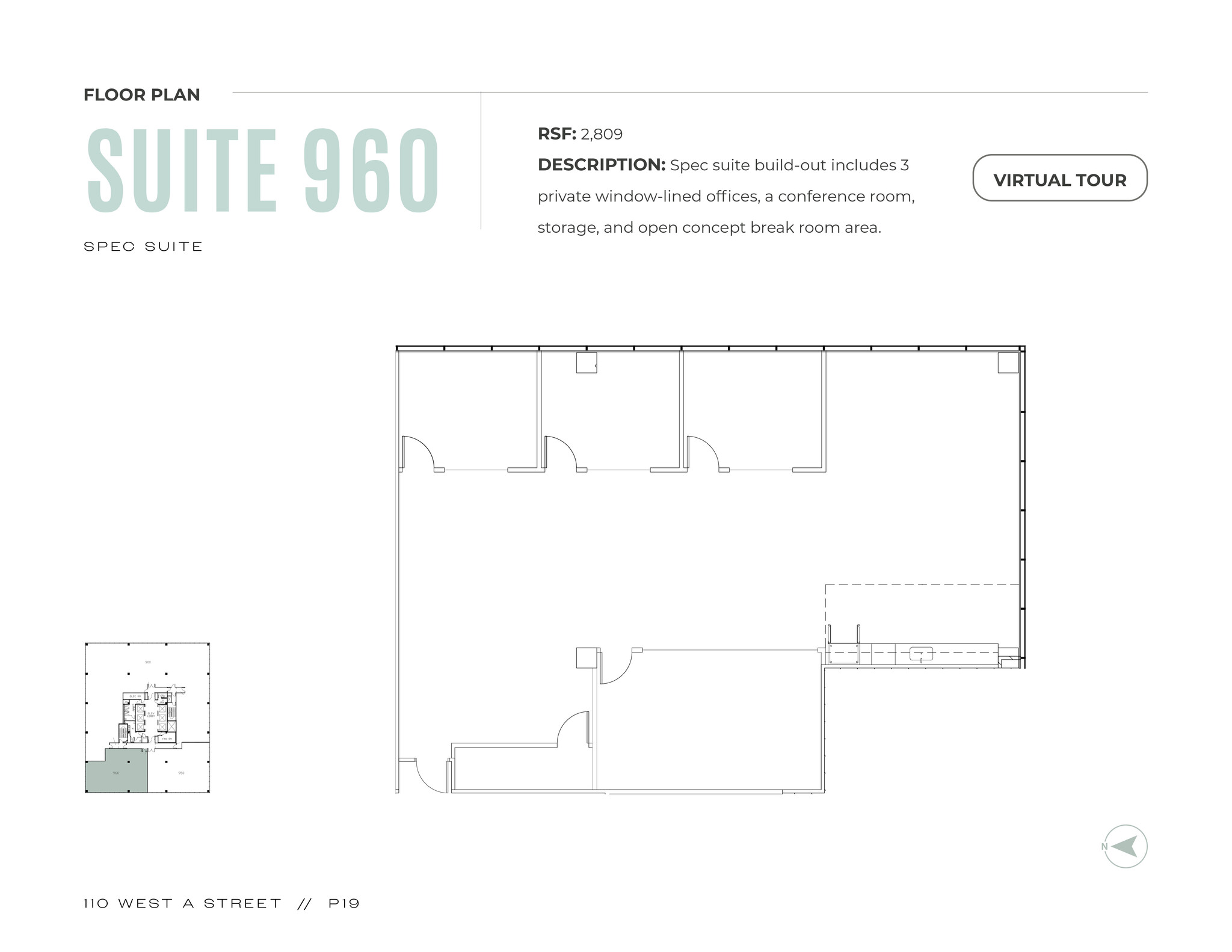 110 W A St, San Diego, CA en alquiler Plano de la planta- Imagen 1 de 1