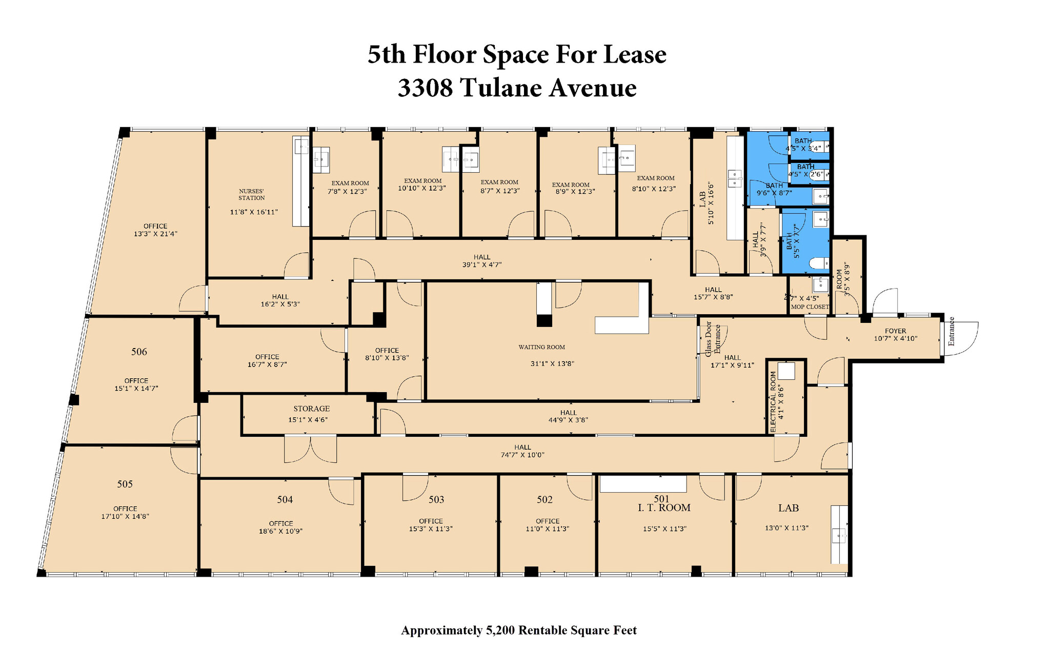 3308 Tulane Ave, New Orleans, LA en alquiler Plano de la planta- Imagen 1 de 1