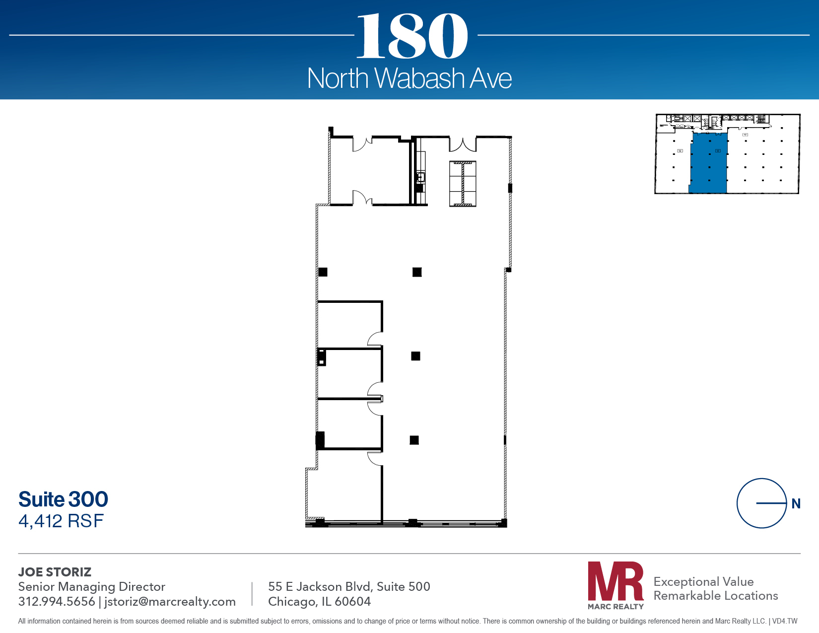 180 N Wabash Ave, Chicago, IL en alquiler Plano de la planta- Imagen 1 de 5