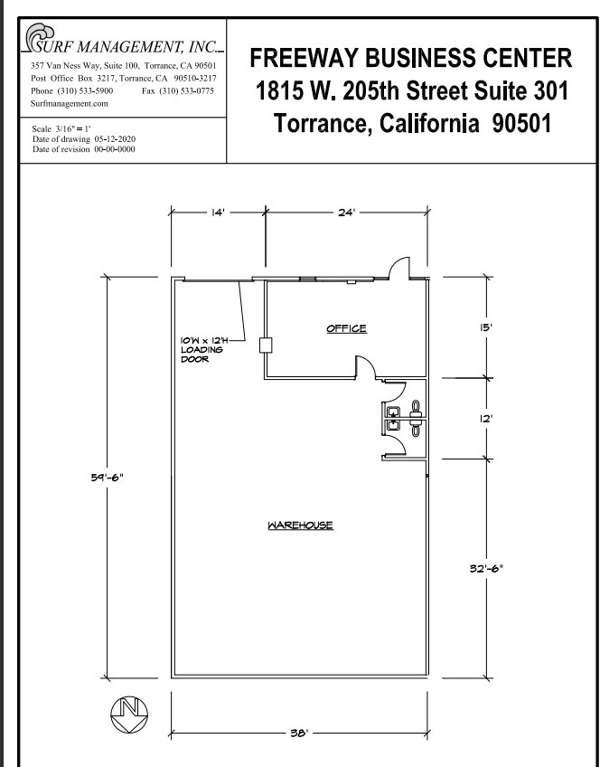 1815 W 205th St, Torrance, CA en alquiler Plano de la planta- Imagen 1 de 1