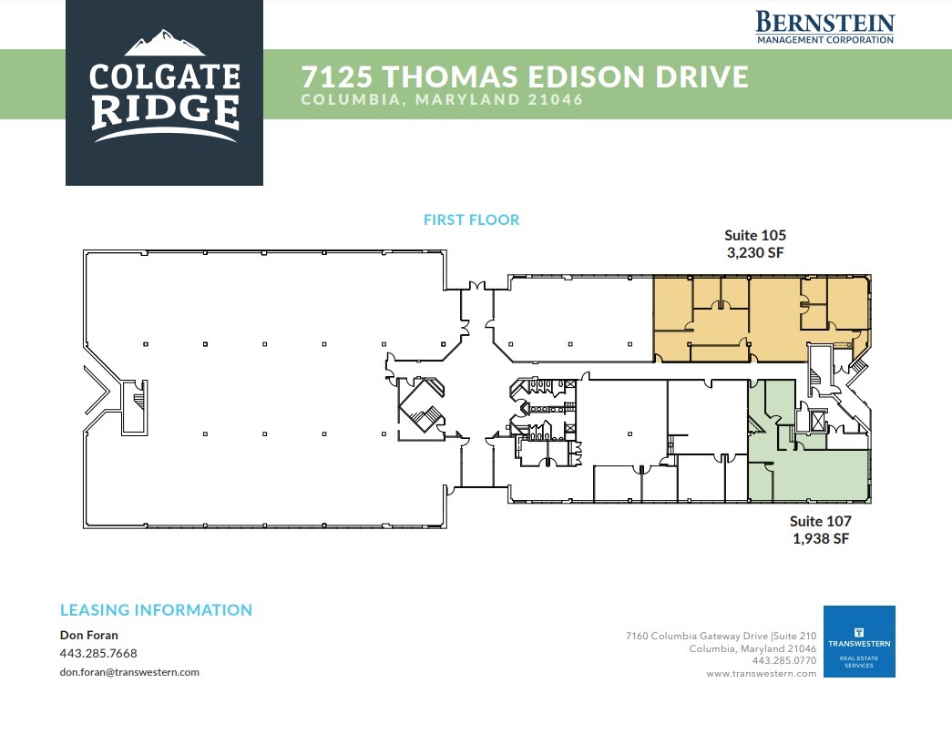 7125 Thomas Edison Dr, Columbia, MD en venta Plano de la planta- Imagen 1 de 2