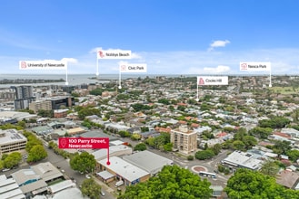 100 Parry St, Newcastle West, NSW - Aérea  vista de mapa