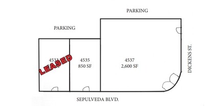 4531-4537 Sepulveda Blvd, Sherman Oaks, CA en alquiler Plano de la planta- Imagen 2 de 2