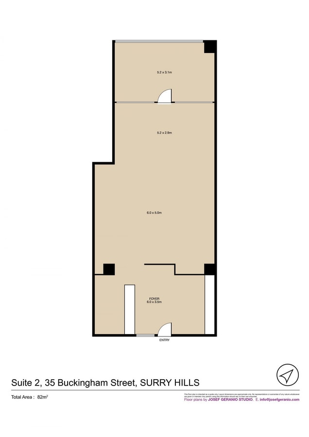35 Buckingham St, Surry Hills, NSW 2010 - Unidad 2 - - Plano de la planta - Image 1 of 5