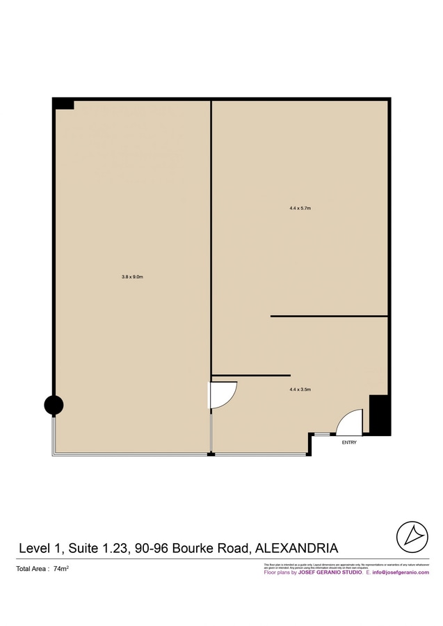 90 Bourke Rd, Alexandria, NSW 2015 - Unidad 1.23 - - Plano de la planta - Image 2 of 6