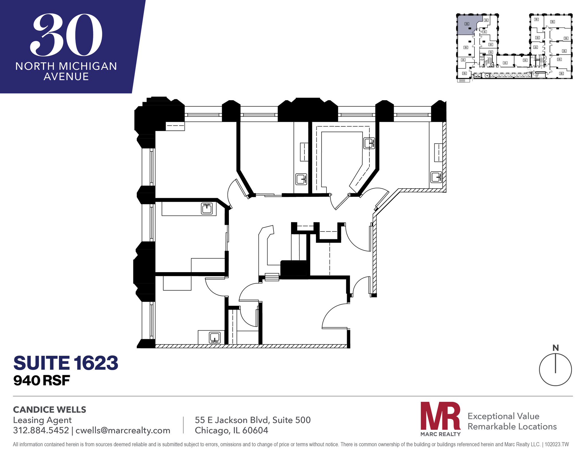 30 N Michigan Ave, Chicago, IL en alquiler Plano de la planta- Imagen 1 de 6