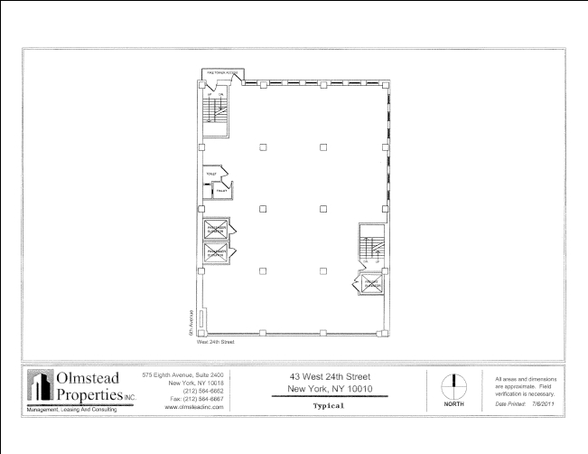 43 W 24th St, New York, NY en alquiler Plano de planta tipo- Imagen 1 de 7