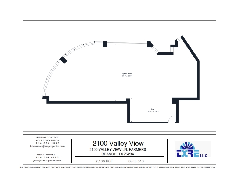 2100 Valley View Ln, Farmers Branch, TX en alquiler Plano de la planta- Imagen 1 de 1