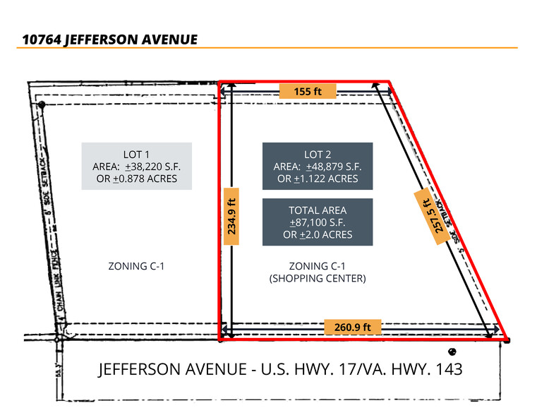 10764 Jefferson Ave, Newport News, VA en venta - Plano de solar - Imagen 3 de 4