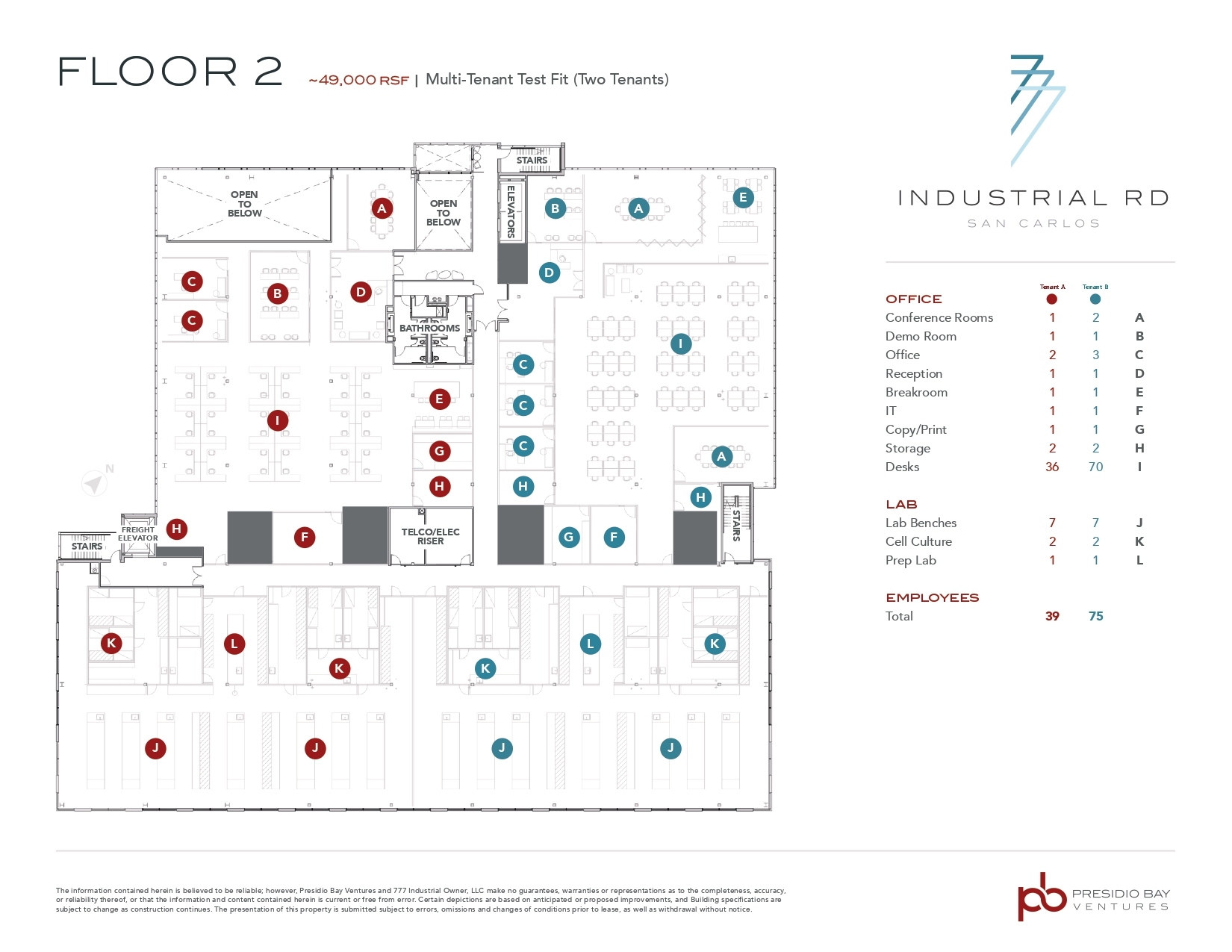 777 Industrial Rd, San Carlos, CA en alquiler Plano de la planta- Imagen 1 de 4