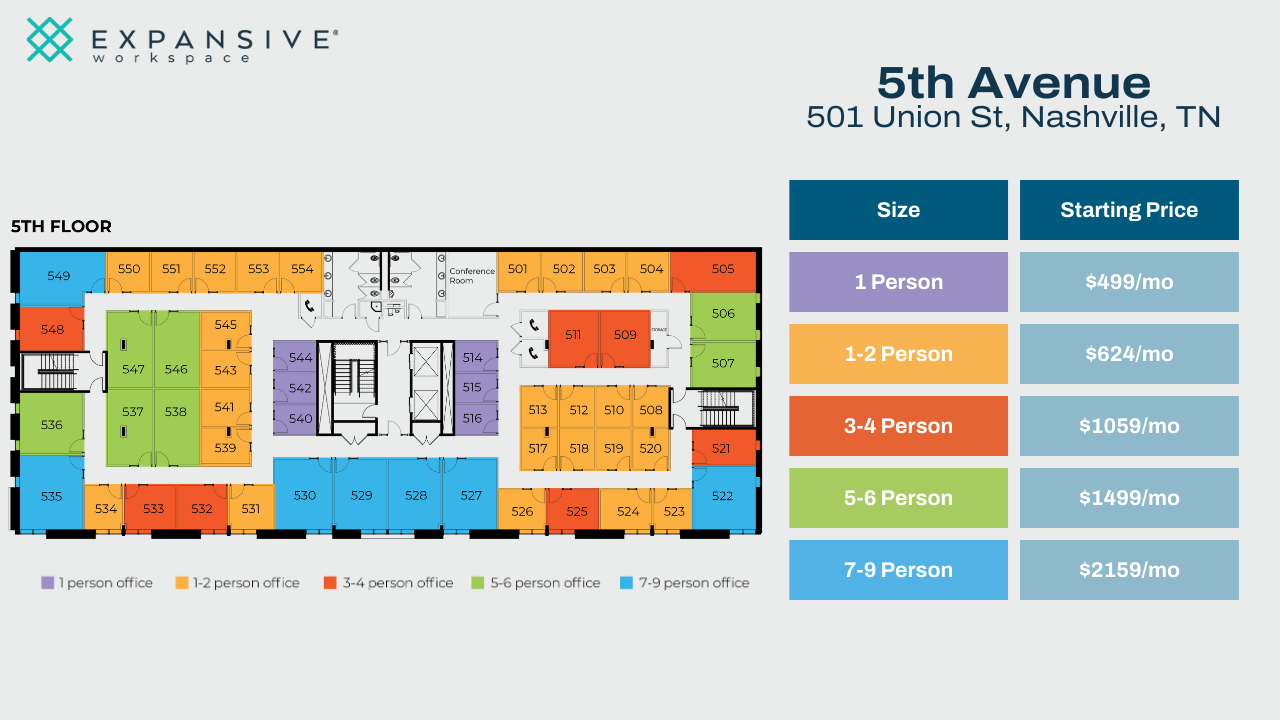 501 Union St, Nashville, TN en alquiler Plano de la planta- Imagen 1 de 6