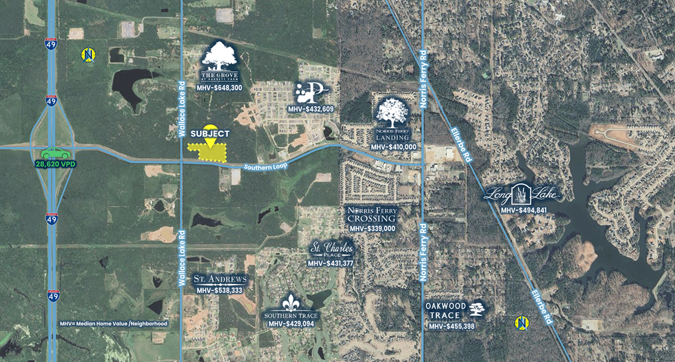 0 Wallace Lake Rd, Shreveport, LA en venta - Vista aérea - Imagen 3 de 4