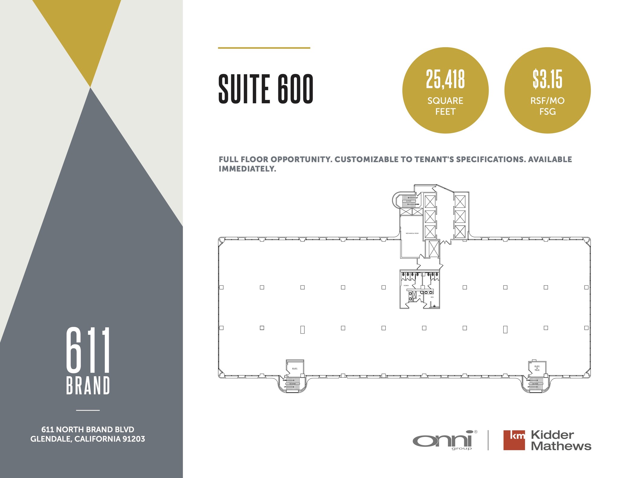 611 N Brand Blvd, Glendale, CA en alquiler Plano de la planta- Imagen 1 de 1