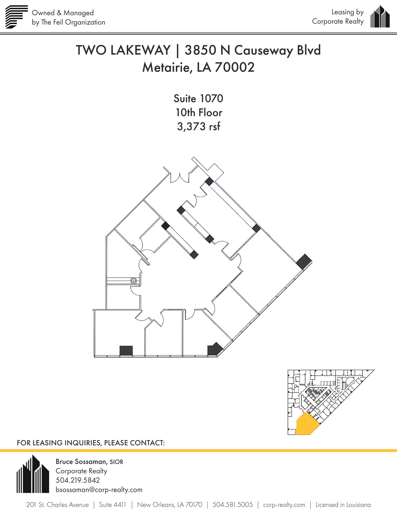 3900 N Causeway Blvd, Metairie, LA en alquiler Plano del sitio- Imagen 1 de 1