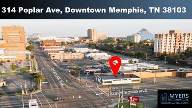 314 Poplar Ave, Memphis, TN en alquiler Vista aérea- Imagen 1 de 2