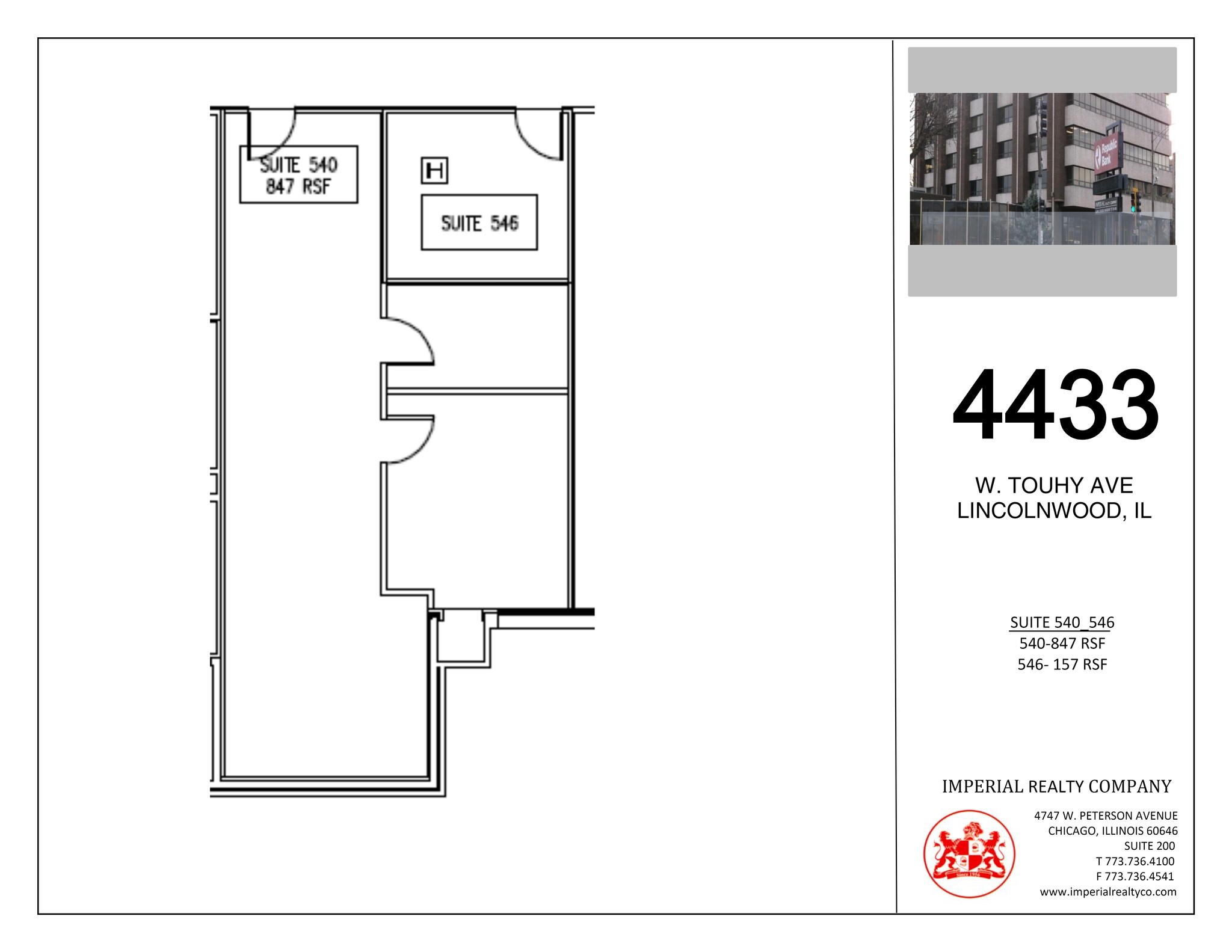 4433 W Touhy Ave, Lincolnwood, IL en alquiler Plano del sitio- Imagen 1 de 2