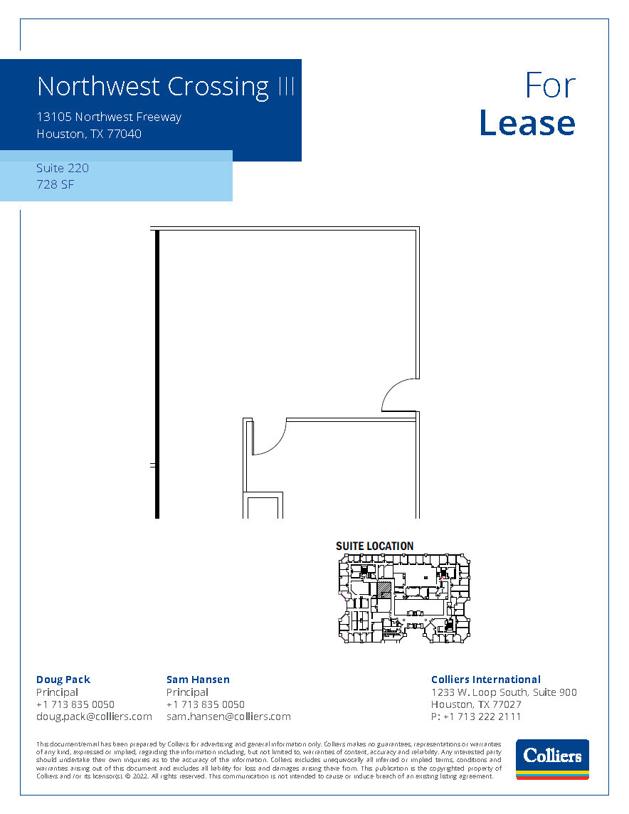 13105 Northwest Fwy, Houston, TX en alquiler Plano de la planta- Imagen 1 de 1