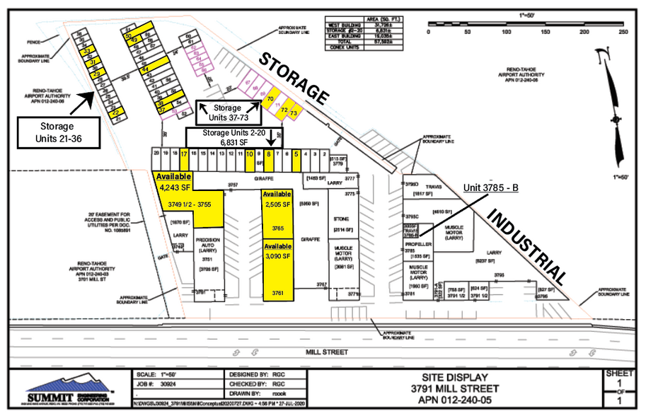 3749-3795 Mill St, Reno, NV en alquiler - Plano del sitio - Imagen 2 de 8