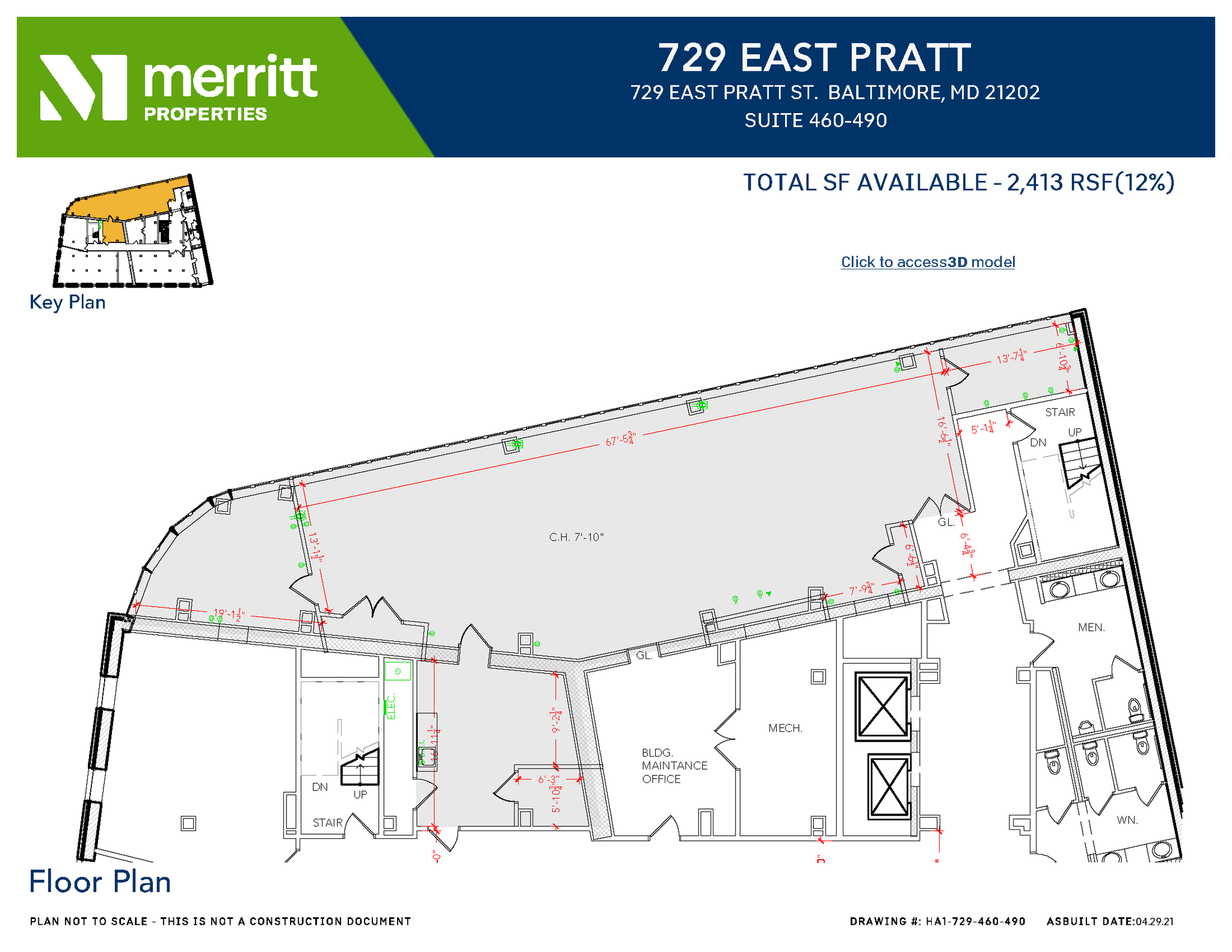 729 E Pratt St, Baltimore, MD en alquiler Plano de la planta- Imagen 1 de 1