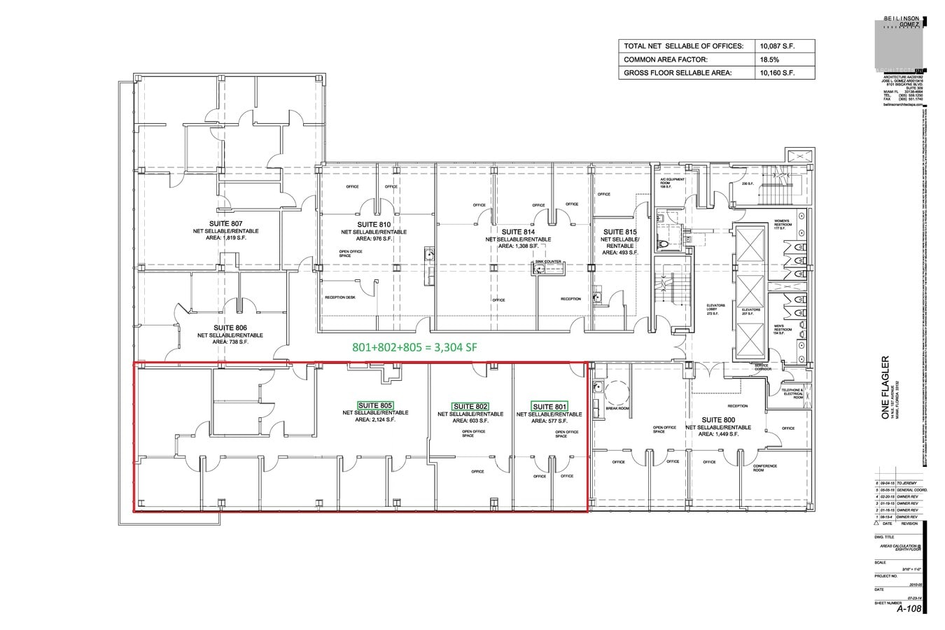14 NE 1st Ave, Miami, FL 33132 - Unidad 801/02/05 - - Plano de la planta - Image 1 of 1