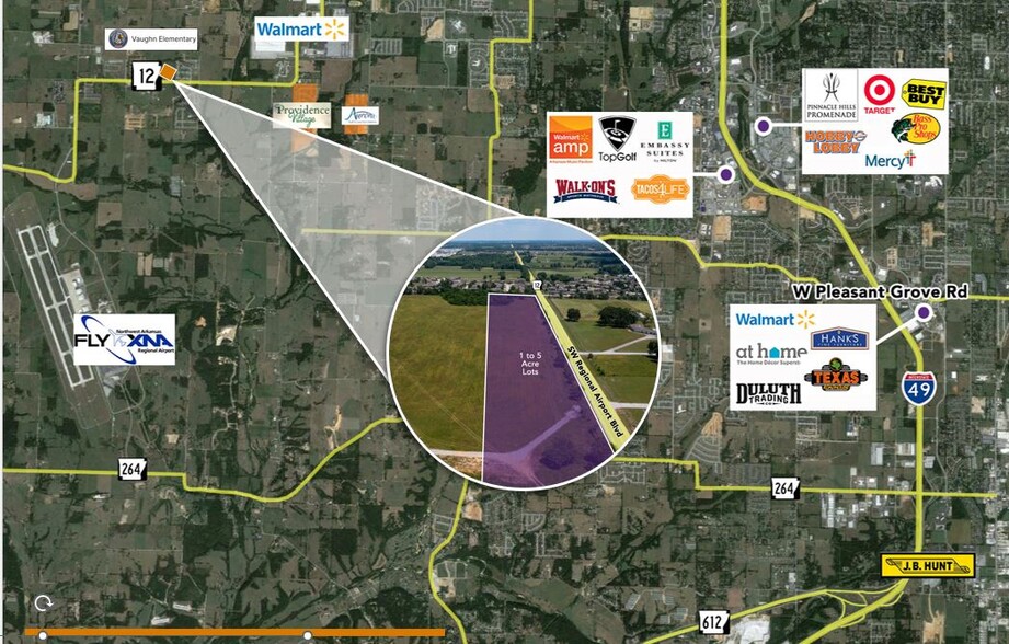 SW Regional Airport Blvd blvd, Bentonville, AR en venta - Vista aérea - Imagen 2 de 2