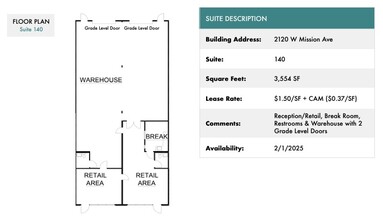 2120 W Mission Rd, Escondido, CA en alquiler Plano de la planta- Imagen 1 de 1