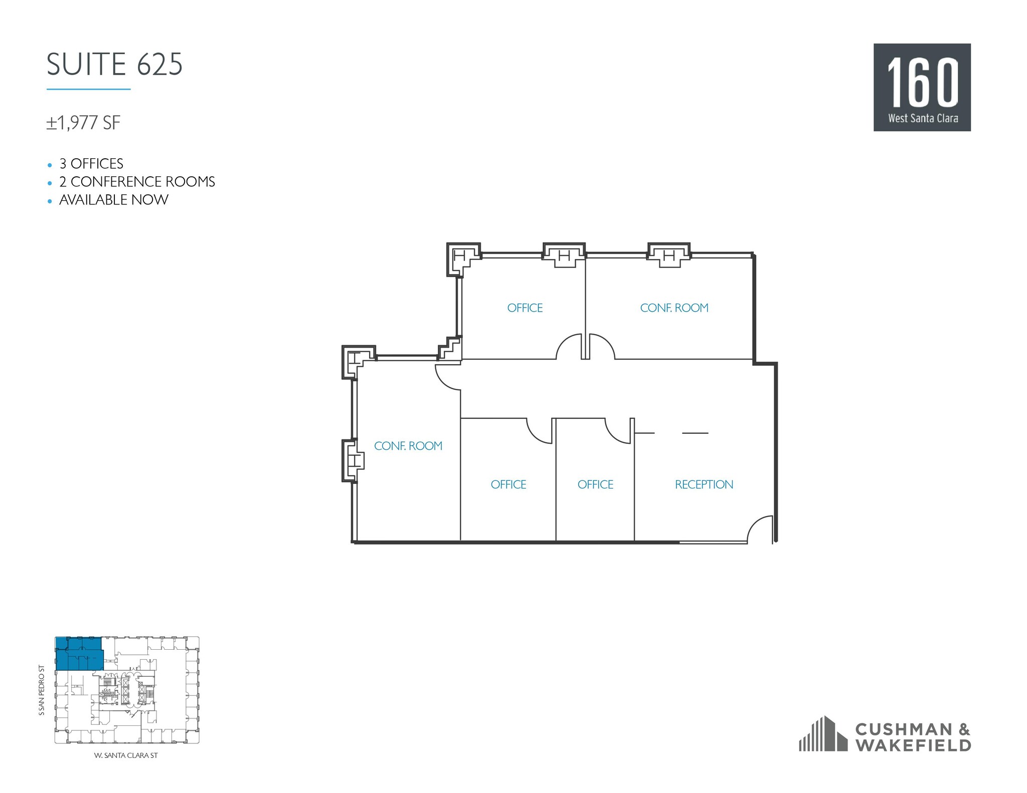 160 W Santa Clara St, San Jose, CA en alquiler Plano de la planta- Imagen 1 de 1