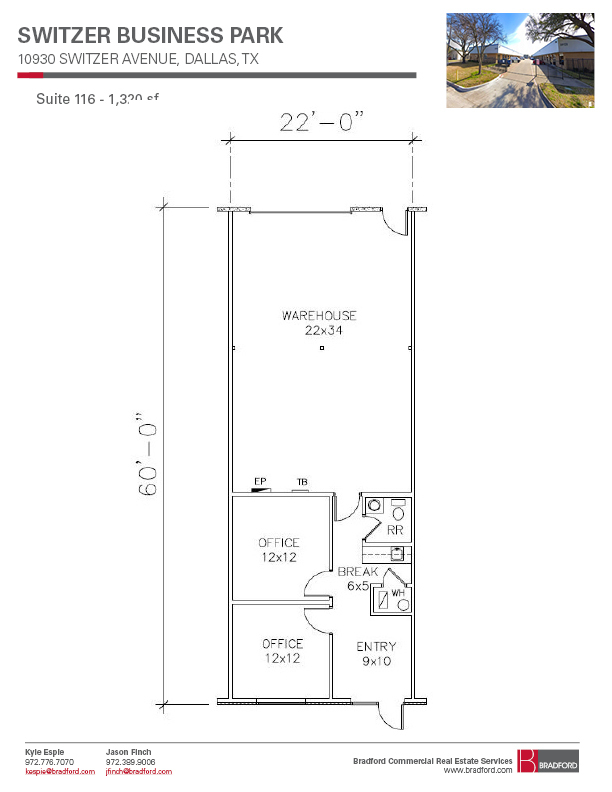 10930 Switzer Ave, Dallas, TX en alquiler Plano de la planta- Imagen 1 de 1