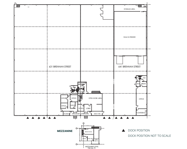 631-641 Brennan St, San Jose, CA en alquiler Plano de la planta- Imagen 1 de 2