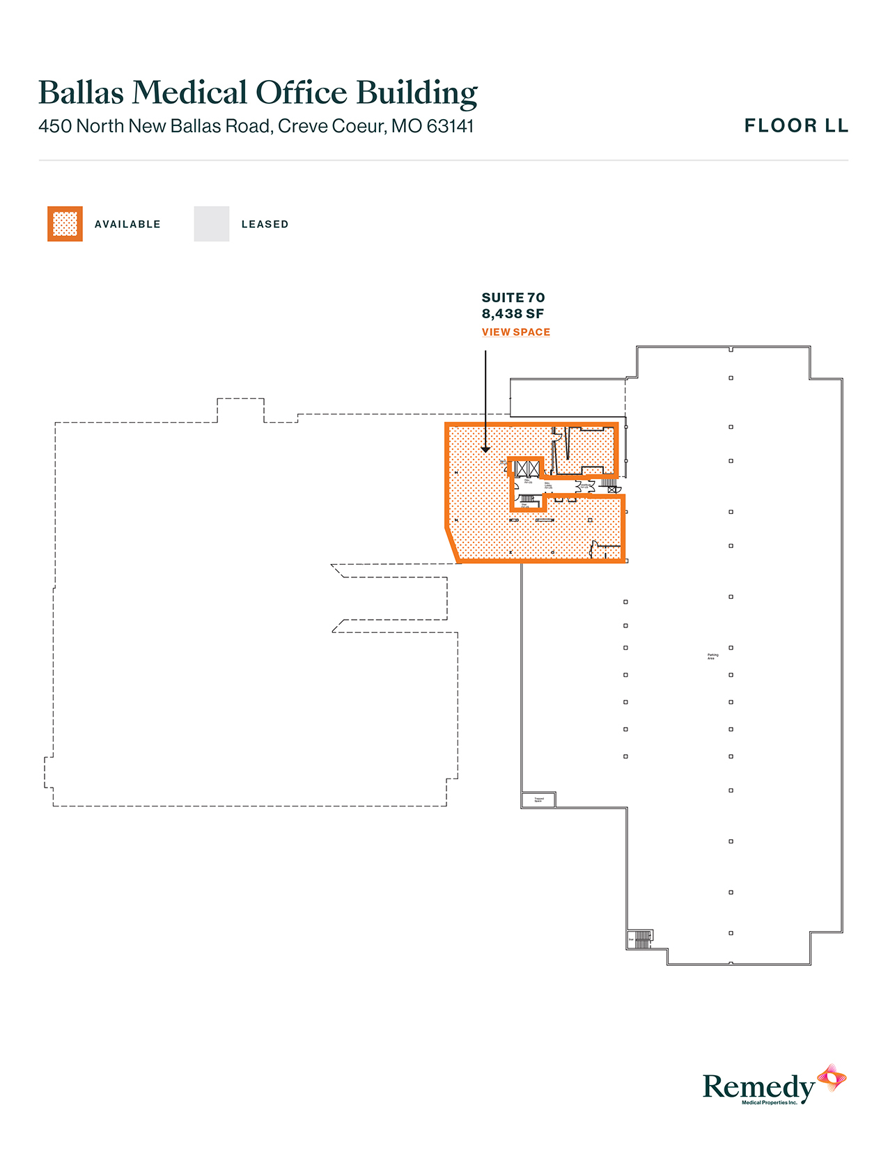 450 N New Ballas Rd, Creve Coeur, MO en alquiler Plano de la planta- Imagen 1 de 3