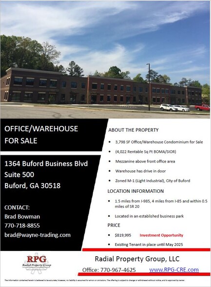 1364 Buford Business Blvd, Buford, GA en venta - Foto del edificio - Imagen 2 de 8