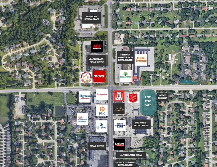 1641-1655 W County Line Rd, Greenwood, IN en venta - Vista aérea - Imagen 2 de 5