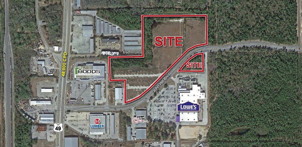 John Hill Blvd & US 49, Gulfport, MS en venta - Vista aérea - Imagen 2 de 3