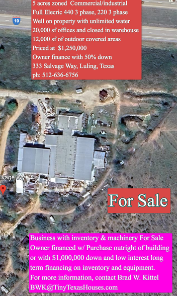 333 Salvage Way, Luling, TX en venta - Vista aérea - Imagen 1 de 10