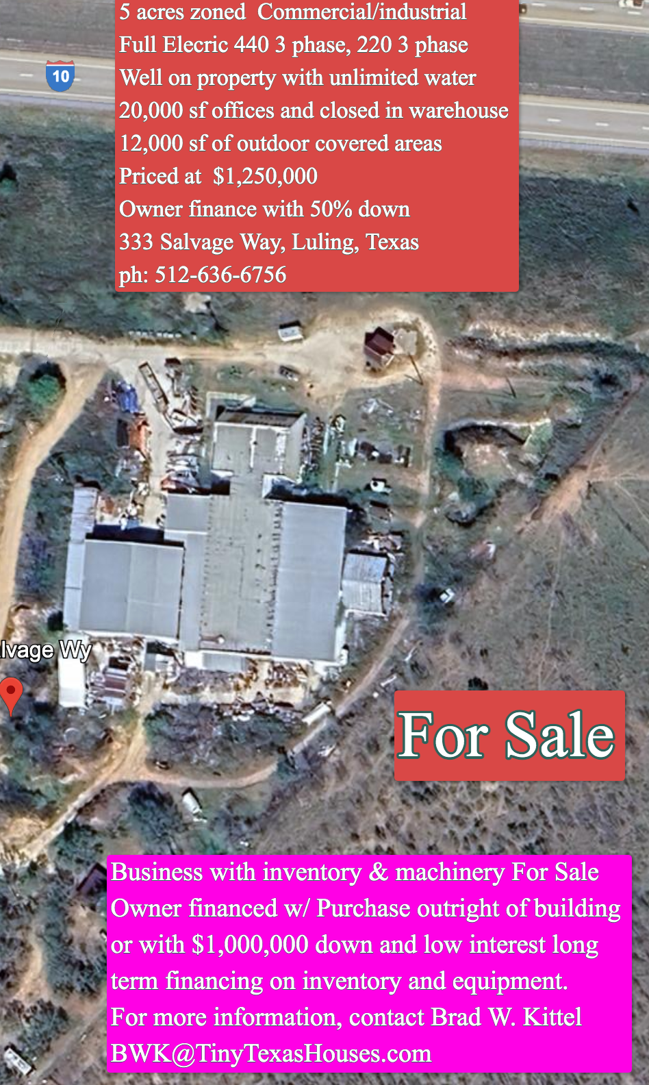 333 Salvage Way, Luling, TX en venta Vista aérea- Imagen 1 de 11