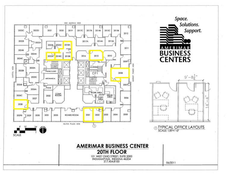 101 W Ohio St, Indianapolis, IN en alquiler - Plano de la planta - Imagen 2 de 19