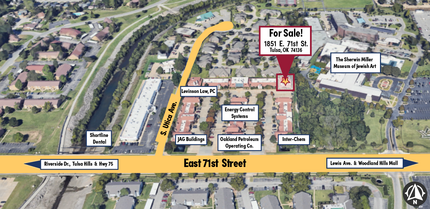 1851 E 71st St, Tulsa, OK - VISTA AÉREA  vista de mapa