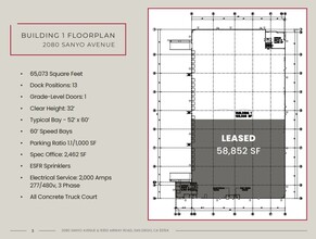 2080 Sanyo Ave, San Diego, CA en alquiler Plano de la planta- Imagen 2 de 2