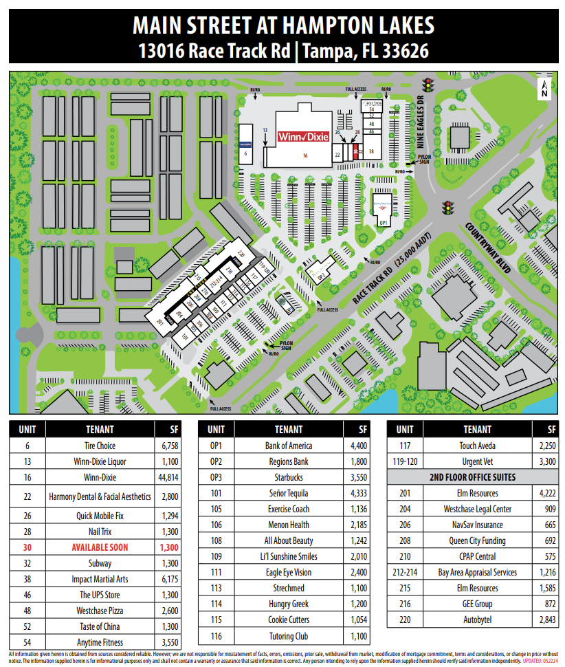 13016-13038 Race Track Rd, Tampa, FL en alquiler Plano del sitio- Imagen 1 de 1