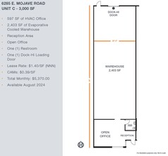 6285 S Mojave Rd, Las Vegas, NV en alquiler Plano de la planta- Imagen 1 de 1