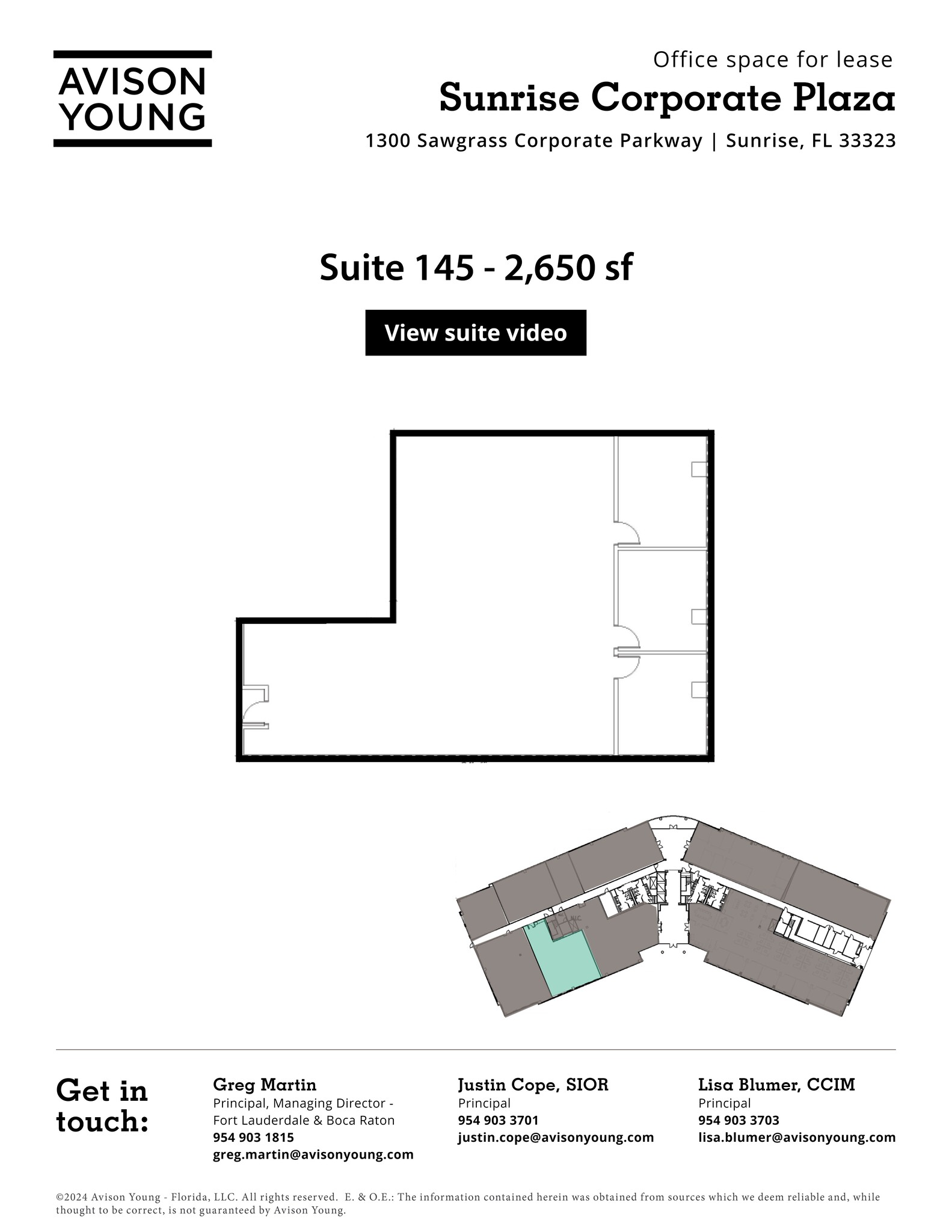 1300 Sawgrass Corporate Pky, Sunrise, FL en alquiler Plano del sitio- Imagen 1 de 1