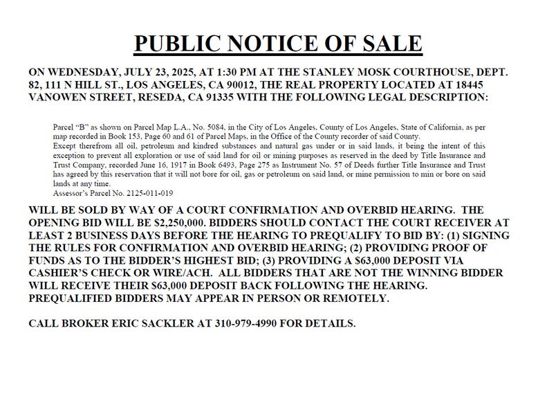 18445 Vanowen St, Reseda, CA en venta - Otros - Imagen 1 de 1