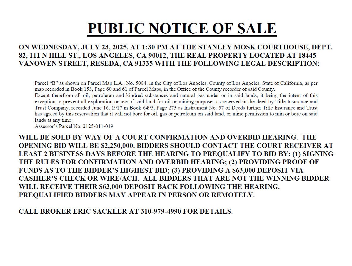 18445 Vanowen St, Reseda, CA en venta Otros- Imagen 1 de 1