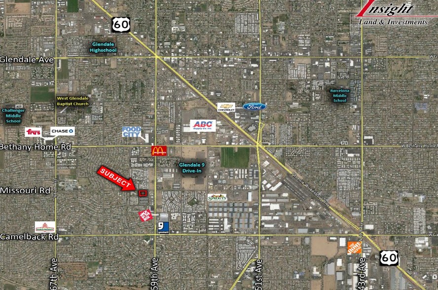 5939 W Missouri Ave, Glendale, AZ en venta - Vista aérea - Imagen 2 de 2