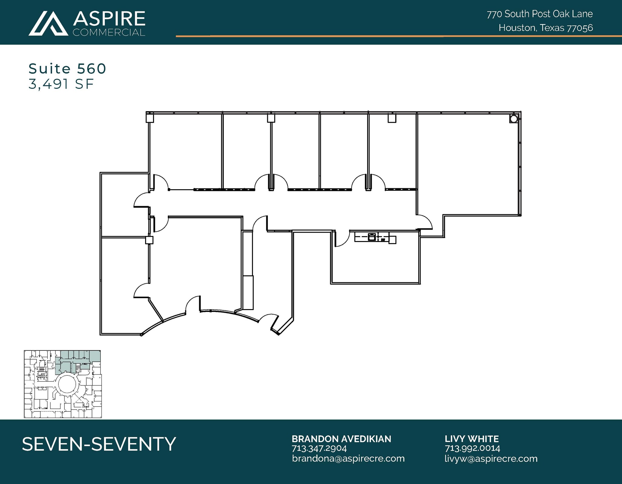 770 S Post Oak Ln, Houston, TX en alquiler Plano de la planta- Imagen 1 de 5