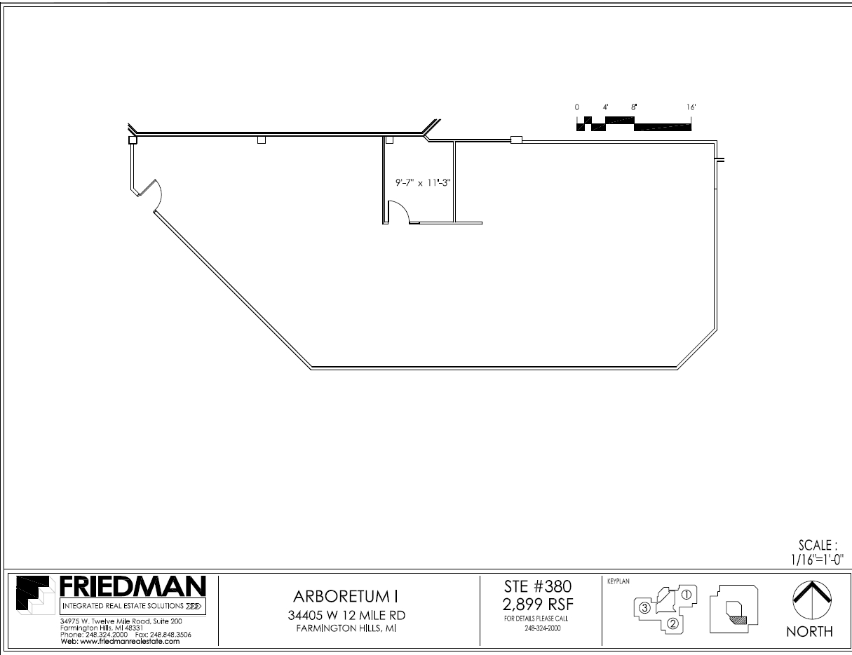 34405 W 12 Mile Rd, Farmington Hills, MI en alquiler Plano de la planta- Imagen 1 de 2