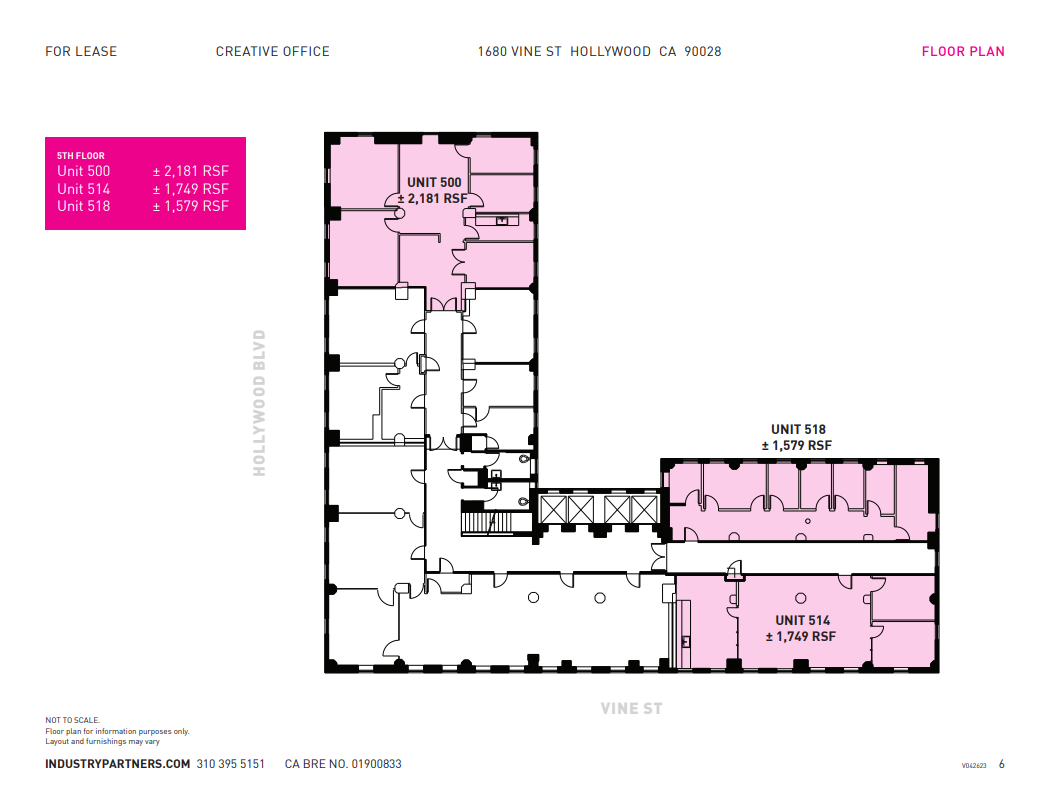 1680 N Vine St, Hollywood, CA en alquiler Plano de la planta- Imagen 1 de 1