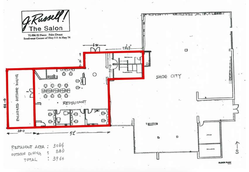 72996 El Paseo, Palm Desert, CA en alquiler Plano de la planta- Imagen 1 de 1