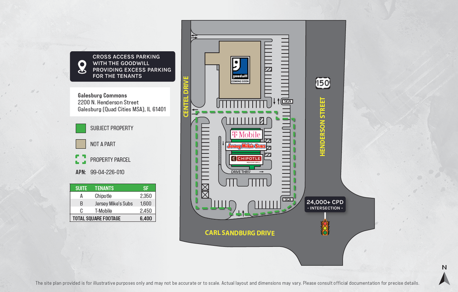 2200-2210 N Henderson St, Galesburg, IL en venta - Plano del sitio - Imagen 2 de 4