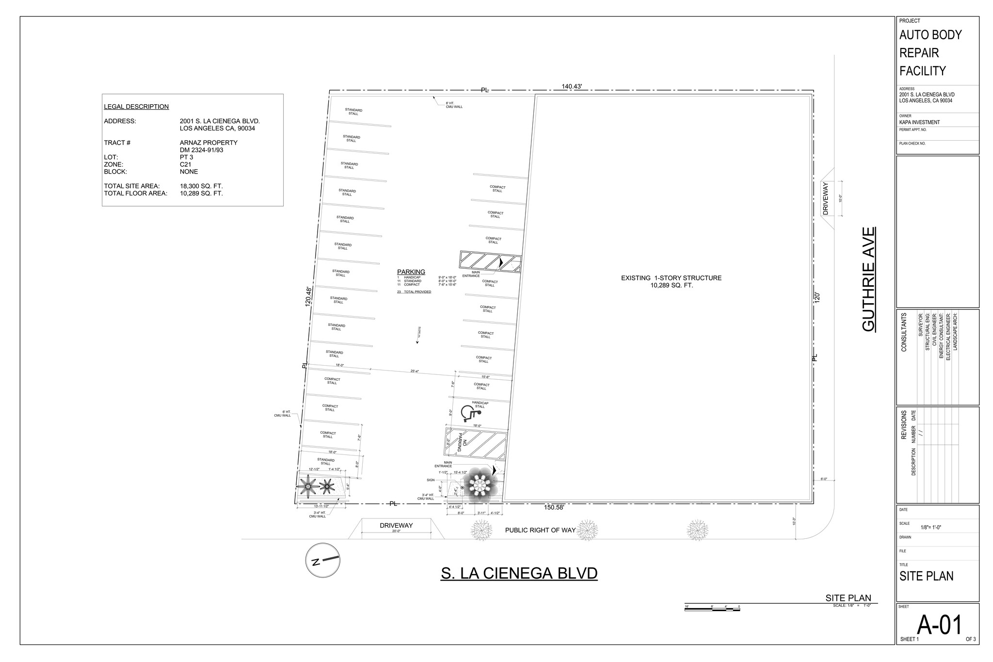 2001 S La Cienega Blvd, Los Angeles, CA en alquiler Plano del sitio- Imagen 1 de 1